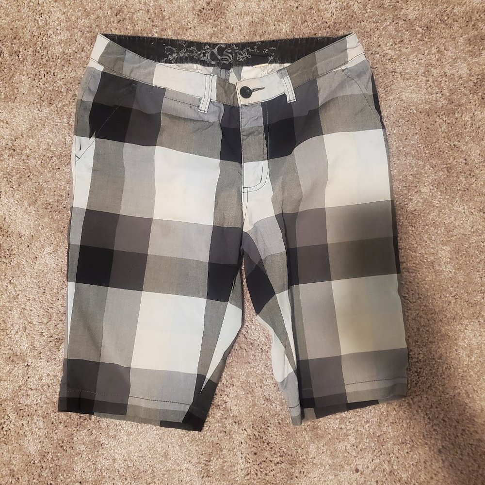 CCS Shorts - Blue/Grey Plaid - SZ 32 - Rare Vintage